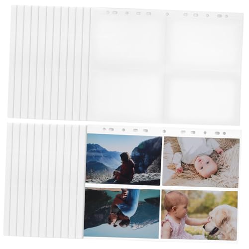 DIYEAH 30 Stück Teiliges Kartenalbum Nachfüllseiten Doppelseitige Transparente PU Sammelkartenhüllen mit Fächern Robuste Klarsichthüllen für Baseballkarten Kompatibel mit Ringbüchern von DIYEAH