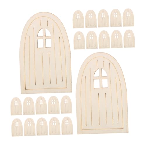 DIYEAH 30 Stück Teiliges Mini Holz Feentüren zum Bemalen Unlackierte Miniatur Wichteltüren aus Robustem Holz für DIY Garten und Wohnkultur Kreative Bastelidee für Miniaturwelten und von DIYEAH