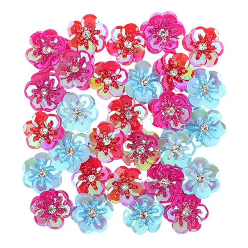 DIYEAH 30 Stück handgefertigte Blumenapplikationen mit Pailletten – Perlenbesetzte Glitzer-Patches zum Aufnähen auf Jeans, Kleidung, Hüte und Schuhe DIYEAH 30 Stück handgefertigte Blumenapplikationen mit Pailletten – Perlenbesetzte Glitzer-Patches zum Aufnähen auf Jeans, Kleidung, Hüte und Schuhe von DIYEAH