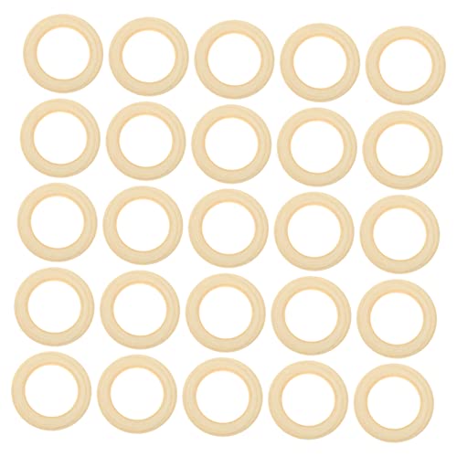 DIYEAH 30 Stück handgefertigter Holzring Bastelringe DIY Schmuckherstellung Ringbasis Basteln Erwachsene Holzringe Holzhandwerk handgefertigtes Accessoire DIY zubehör hölzern Beige von DIYEAH