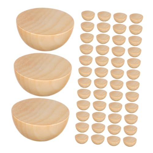DIYEAH 300 Stück Halbholz Kugeln Naturholz Halbkugeln Unbehandelte Holzperlen für Diy Bastelprojekte Dekorative Holz Halbkreise für Kreative und Erwachsene von DIYEAH