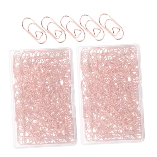 DIYEAH 300 Stück Herzförmige Büroklammern aus Metall im Roségold Design Praktische Mini Papierclips für Bürobedarf Lesezeichen und Kreative Bastelprojekte von DIYEAH