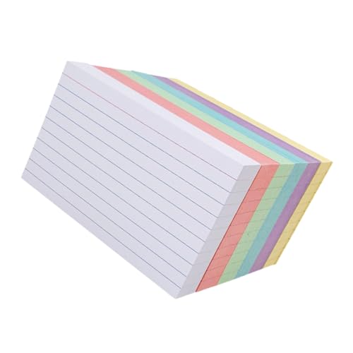 DIYEAH 300 Stück Linierten Indexkarten Bunte Notizkarten für Lehrer Prüfungsvorbereitung und Kreative Projekte Papier Karten Weiß Rot Gelb Blau Grün von DIYEAH