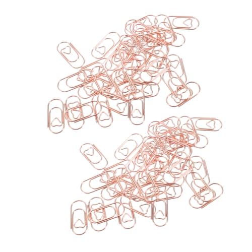 DIYEAH 300 Stück Mini Herzförmige Büroklammern Niedliche Metall Büroklammern für Notizen und Bastelarbeiten Kleine Dekorative Clips Roségold für Bürobedarf und Diy Projekte von DIYEAH