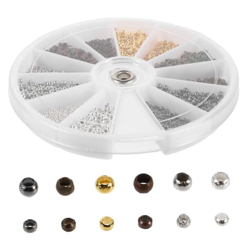 DIYEAH 3000 Stück Teiliges Schmuck Quetschperlen Kupfer Crimp Perlen für Diy Armband Ohrschmuck Halsketten Schmuckherstellung Zubehör von DIYEAH