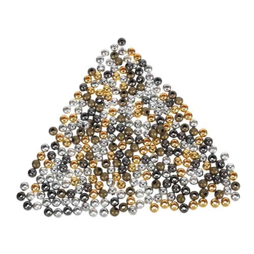DIYEAH 300Stücke Eisenperlen mit Großem für DIY Schmuck Runde Abstandshalterperlen für Armbänder und Halsketten Langlebiges Bastelzubehör für Projekte von DIYEAH