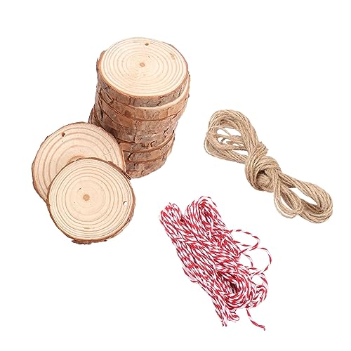 DIYEAH 30Stücke Runde Holzscheiben zum Basteln DIY Dekoration für Projekte mit Lochdesign Malerei Fotorequisiten und Hochzeitsdeko von DIYEAH