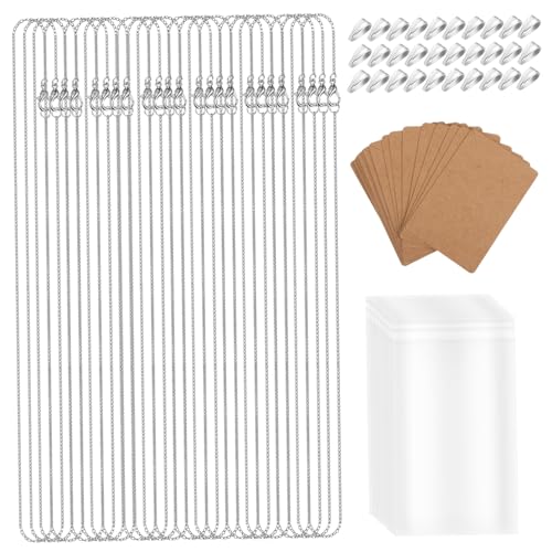 DIYEAH 30Stücke Teiliges Ketten für Schmuckherstellung Silberne Ketten mit Karabinerverschlüssen und Selbstverschließenden Tüten für DIY Projekte DIYEAH 30Stücke Teiliges Ketten für Schmuckherstellung Silberne Ketten mit Karabinerverschlüssen und Selbstverschließenden Tüten für DIY Projekte von DIYEAH