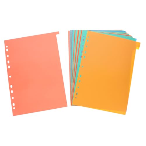 DIYEAH 31Blätter Binder Trennblätter Farbige Register für Schulbüro Praktische Datei Teiler für Notizbuch und Aktenordner Langlebig und Leicht zu Verwenden von DIYEAH