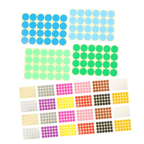 DIYEAH 32 Blätter Runde Farbcodierungsaufkleber, 16 Verschiedene Farben, Selbstklebende Punktetiketten, Kreismarkierungen Für Inventar, Schul- Und Bürobedarf, 32 Mm von DIYEAH