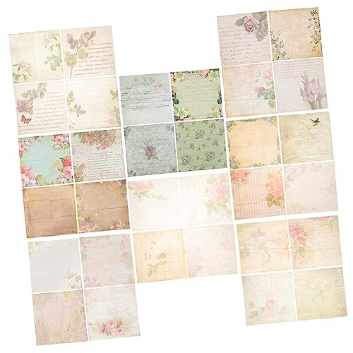 DIYEAH 32 Stück Vintage Scrapbooking Retro Diy Bastelpapier für Journaling Scrapbooking für Projekte und Dekorationen Tagebüchern Alben und Mehr von DIYEAH