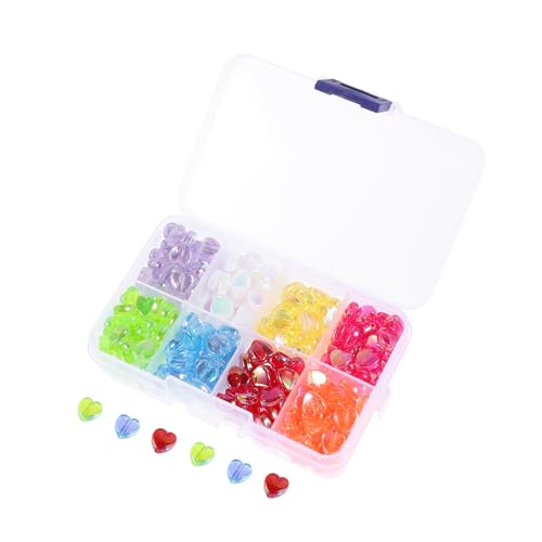 DIYEAH 320 Stück Bunte Acryl Herzperlen für Schmuckherstellung Kleine Lochperlen zum Basteln von Armbändern und DIY accessoires Umweltfreundlich Vielseitig Einsetzbar für Erwachsene von DIYEAH