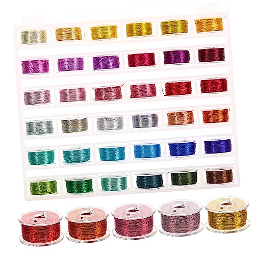 DIYEAH 36 Rollen Stickgarn Nähenfaden für Stickerei Spulen Pink Stickfaden Kreuzstich exquisite Nähgarne Nähset farbige DIY-Fäden Nähfäden basteln praktische Nähfäden Polyester von DIYEAH