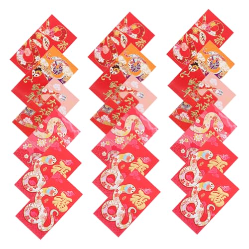 DIYEAH 36 Stück Lai Feng Frühling Festival Red Envelope Chinesisches Neujahr Hongbao Chinesische Hochzeitsumschläge Geldumschläge Münzumschläge Geldumschlag Papier Rot von DIYEAH