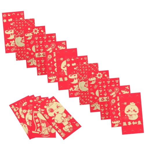 DIYEAH 36 Stück Rote Umschläge für Chinesisches Neujahr Glücksumschläge im Eleganten Design mit Schlangenmotiv für Geldgeschenke und Festlichkeiten Packungen von DIYEAH