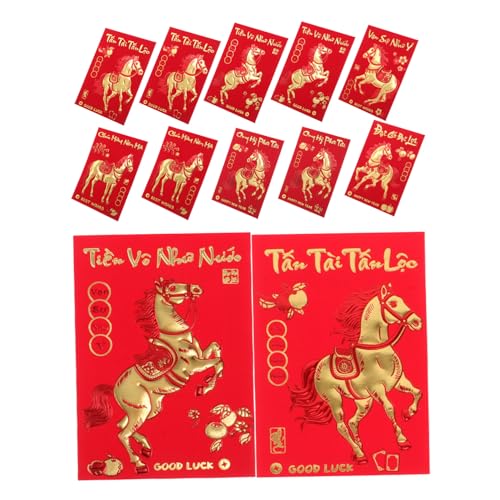 DIYEAH 360 Stück Rote Umschläge Jahr Des Pferdes Kreative Hundertyuan Lunar Year Money Envelopes Chinesische Kleine Rote Umschläge Für Familienfeiern Freunde Austausch von DIYEAH