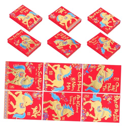 DIYEAH 360 Stück Rote Umschläge Jahr Des Pferdes Spring Festival Geldumschläge Goldfolienprägung Traditionelle Vietnamesische Hong Bao Für Party Hochzeit Festliche Anlässe DIYEAH 360 Stück Rote Umschläge Jahr Des Pferdes Spring Festival Geldumschläge Goldfolienprägung Traditionelle Vietnamesische Hong Bao Für Party Hochzeit Festliche Anlässe von DIYEAH
