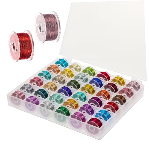 DIYEAH 36Rollen Farben Stickgarn Metallische Stickfäden für DIY Kreuzstich Dekoration und Handarbeiten für Stickclubs und Bastelkurse von DIYEAH