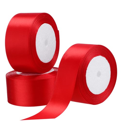 DIYEAH 3Rollen DIY Geschenkband Breit Einfarbige Dekorationsbänder für Langlebig und Vielseitig für Hochzeiten Geburtstage und Besondere von DIYEAH