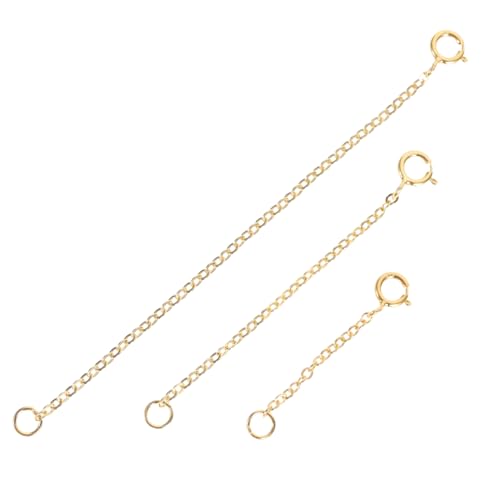 DIYEAH 3Stücke Sterling Silber Verlängerungskette DIY Schmuckzubehör für Halskette und Armband Adjustable Extender Kette Silber mit Goldbeschichtung DIYEAH 3Stücke Sterling Silber Verlängerungskette DIY Schmuckzubehör für Halskette und Armband Adjustable Extender Kette Silber mit Goldbeschichtung von DIYEAH