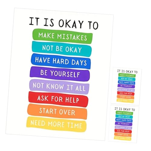 DIYEAH 3blätter Motivationsposter Fürs Zimmer Wanddekoration Büro Inspirational Poster Papier Inspirierende Wandkunst Wandkunst Für Büro von DIYEAH