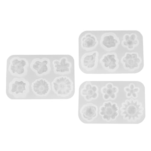 DIYEAH 3er Set Gänseblümchen Formen, DIY Bastelformen, Gießformen für Epoxidharz, Silikonform, Weiß, 8 x 5.5 x 1 cm von DIYEAH