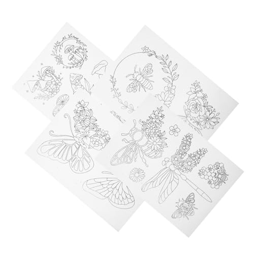 DIYEAH 4 Blätter Stickstabilisator Löslich Wasser Waschstabilisator Diy Liefert Nähenvorräte Stickzubehör Zerreißbares Stickvlies Dekorative Stickvliese Papier von DIYEAH