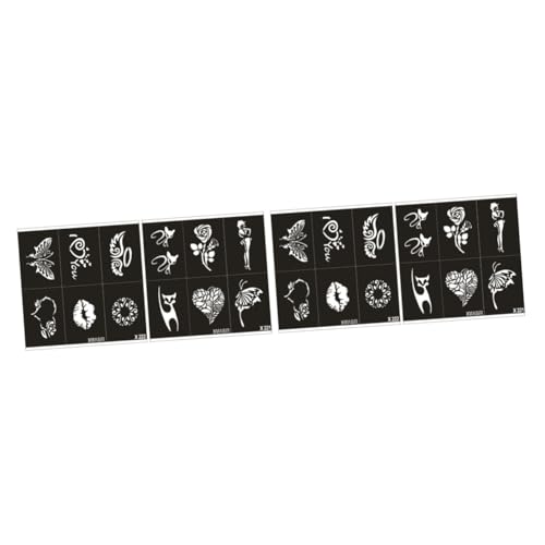 DIYEAH 4 Blätter Tiger-Karte Schablonen für Tattoos Schablonen für Airbrush aushöhlen Handschablonen Körperkunst-Schablonen Schablonen für Glitzertattoos Drachenschablonen Schimmel von DIYEAH