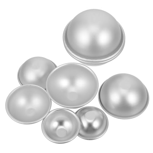 DIYEAH 4 Paare Halbkreis Aluminium Backformen DIY Halbkugel Kuchenform Gießform für Badebomben Seifenherstellung Stabile Langlebige DIY Gießformen für Kuchen und Handwerk von DIYEAH
