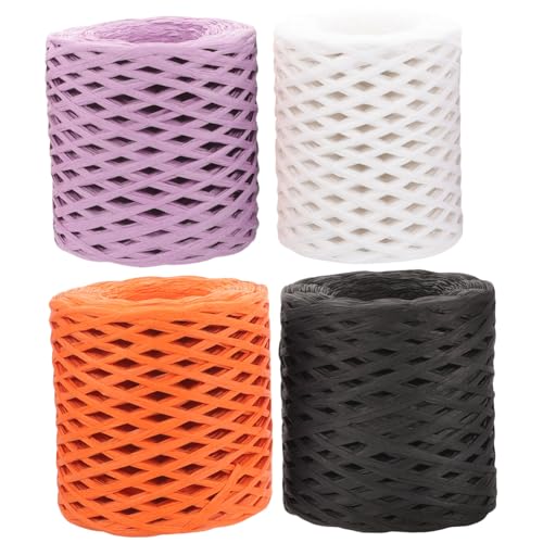 DIYEAH 4 Rollen Dekoratives Geschenkverpackungsband Multifunktionale Schnur für Bastelprojekte Lila Orange Schwarz und Weiß für Feiertagsdekorationen und DIYEAH 4 Rollen Dekoratives Geschenkverpackungsband Multifunktionale Schnur für Bastelprojekte Lila Orange Schwarz und Weiß für Feiertagsdekorationen und von DIYEAH