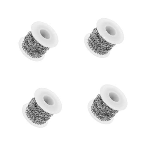 DIYEAH 4 Rollen Edelstahl Schmuckkette Curb Chain Feine Flache O-gliederkette DIY Basteln Halskette Armband Zubehör für Kreative Schmuckgestaltung Silber DIYEAH 4 Rollen Edelstahl Schmuckkette Curb Chain Feine Flache O-gliederkette DIY Basteln Halskette Armband Zubehör für Kreative Schmuckgestaltung Silber von DIYEAH