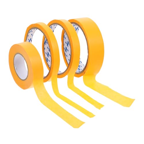 DIYEAH 4 Rollen Masking Tape Klebeband Gelb für DIY Kunst Beschriftung Verpackung und Kreative Projekte für Schule und Zuhause von DIYEAH