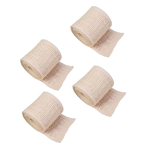 DIYEAH 4 Rollen Sackleinenrolle Für Rustikal Ripsband Dekoratives Band Wickelband Banddekor Dekorationsband Paketband Leinenband Multifunktionsband Diy Liefert Festivalband Leinen- Beige von DIYEAH