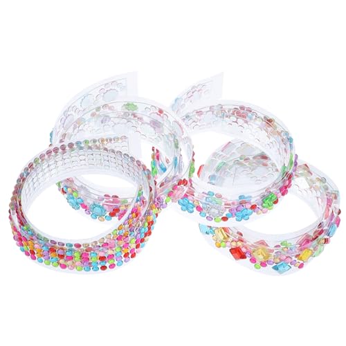 DIYEAH 4 Rollen Selbstklebende Strassbänder für Diy Dekorative Klebebänder Blumen Punkt Sonnenblumen und Rautenmustern pro für Notizbücher Geschenkpapiere und DIYEAH 4 Rollen Selbstklebende Strassbänder für Diy Dekorative Klebebänder Blumen Punkt Sonnenblumen und Rautenmustern pro für Notizbücher Geschenkpapiere und von DIYEAH