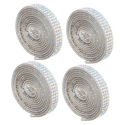 DIYEAH 4 Rollen Selbstklebendes Strassband Breit Rolle Langlebiges Glitzerndes Klebeband für DIY Schmuck Geschenkverpackung Kleidung und Bastelarbeiten Farbecht Vielseitig Einsetzbar von DIYEAH