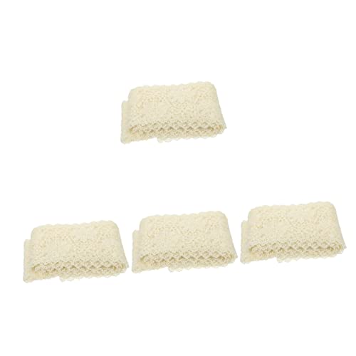 DIYEAH 4 Rollen Stickerei Spitze hochzeitsdekoration wedding decoration Spitzenborte für Kleidung elegant Nähen Schnürsenkel Spitzenbesatz selber machen Rockkragen Milchseide Beige von DIYEAH