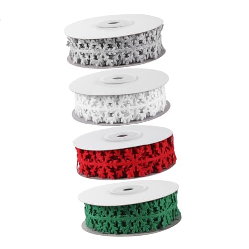 DIYEAH 4 Rollen Teiliges Weihnachts-dekoband Langlebiges Geschenkband in Rot Grün Weiß Weihnachtliches Verpackungsband für DIY Basteln und Geschenkverpackung DIYEAH 4 Rollen Teiliges Weihnachts-dekoband Langlebiges Geschenkband in Rot Grün Weiß Weihnachtliches Verpackungsband für DIY Basteln und Geschenkverpackung von DIYEAH