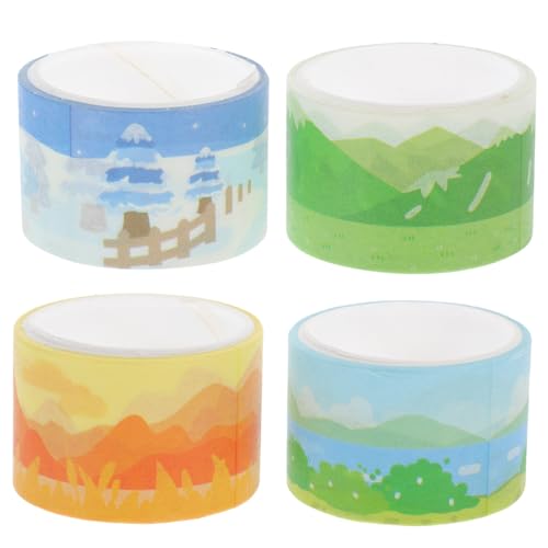 DIYEAH 4 Rollen Washi Tape Buntes Dekoratives Klebeband für Scrapbooking DIY Papier Tape Handbuch Tagebuch Fotoalbum Aufkleber für Kunsthandwerk und Bastelbedarf von DIYEAH
