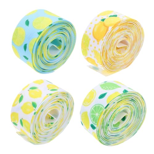 DIYEAH 4 Rollen Zitronen Muster Ripsband Diy Bastelmaterial für Geschenkverpackung Dekoration und Haarschmuck Langlebig und Vielseitig Einsetzbar für Feste und Kreative Projekte DIYEAH 4 Rollen Zitronen Muster Ripsband Diy Bastelmaterial für Geschenkverpackung Dekoration und Haarschmuck Langlebig und Vielseitig Einsetzbar für Feste und Kreative Projekte von DIYEAH
