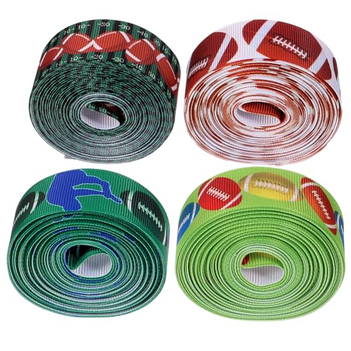 DIYEAH 4 Rollen gestaltetes Geschenkband Verpackung farbig Blau Satinband Paketband für den täglichen Gebrauch Schneidbares Bastelband Ball-Geschenkband Stoff Colorful von DIYEAH