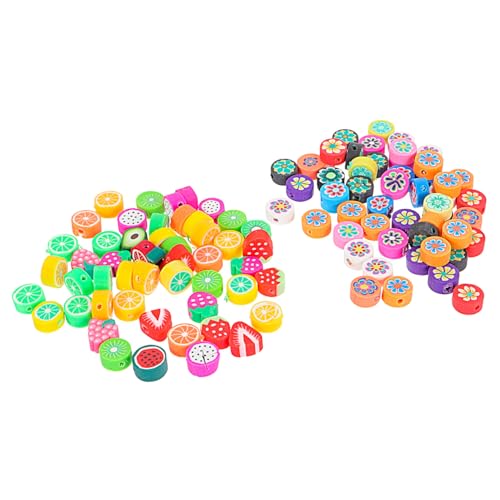 DIYEAH 4 Sätze Armband Zubehör Selber Machen Charms Für Die Herstellung Von Armbändern Blumen-ton-charme Kit Zur Schmuckherstellung Lose Perlen Aus Reize Polymer-ton 100 Stück * 4 von DIYEAH