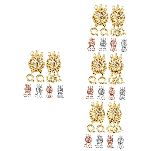 DIYEAH 4 Sätze Artikel Aus Metall Mit Sonnenblume Multi Geschichtet Schichtung Halsketten-layering-verbindungsstück Armbandverschlüsse Verschluss Zur Schmuckherstellung 6 Stück * 4 von DIYEAH