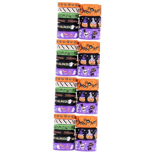 DIYEAH 4 Sätze Bandset Geschenkband Halloween Halloween-dekoration Halloween Dekoration Ribbon Streamer Partydekorationen Schleife Kranzband Kranz Verdrahtetes Band Polyester 9 Rollen * 4 von DIYEAH