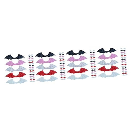 DIYEAH 4 Sätze Fledermausflügel Aus Stoff Halloween-fledermaus-dekorationen Halloween-fledermäuse Nähen Halloween Haarschmuck Halloween Dekoration Aufkleber Kleidungszubehör 20 Stück * 4 von DIYEAH