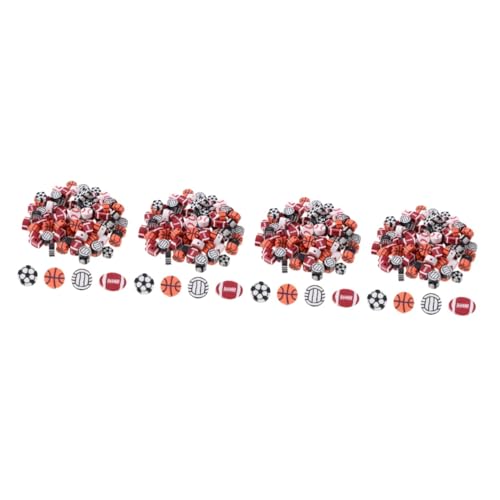DIYEAH 4 Sätze Fußballanhänger Für Die Schmuckherstellung Bastelzeug Für Freundinen Dekoringe Tour Kleine Perlen Sport-abstandsperlen Sportfangeschenk Polymer-ton 300 Stück * 4 von DIYEAH
