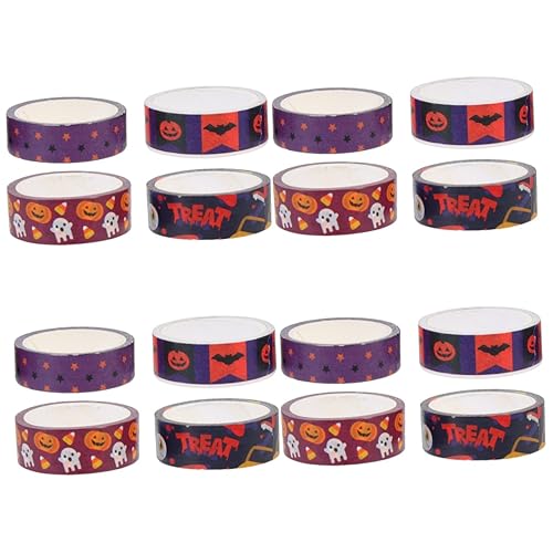 DIYEAH 4 Sätze Halloween-washi-tape Halloweenkürbis Halloween Kürbisdeko Washi Tape Geschenkband Ästhetisch Aufkleber Washi -bänder Urlaubsbänder Japanisches Papier 4 Rollen * 4 von DIYEAH