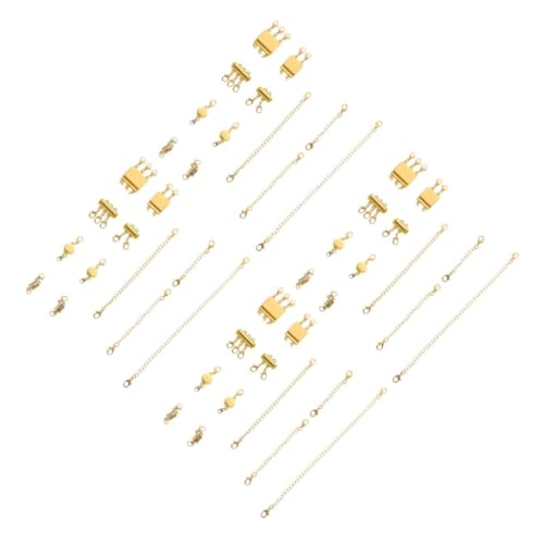 DIYEAH 4 Sätze Halskette Magnetverschluss Schließungen multi Perlen schmuck verschluss halskette verschluss Kettenverschlüsse für Lagenlook Halskette Detangler-Verschluss Legierung Golden von DIYEAH