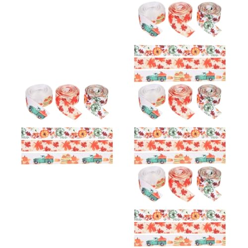 DIYEAH 4 Sätze Herbst-ernte-thema-bänder Danksagung Dekoration Für Farbig Schleife Seidenband Ribbon Bandalette Bastelsachen Geschenkboxband Herbstband Band Masse Polyester 3 Rollen * 4 von DIYEAH