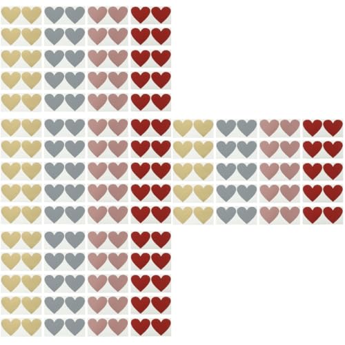 DIYEAH 4 Sätze Herzförmige Scratch Off Aufkleber Kreative Diy Etiketten Für Postkarten Und Hochzeiten Gold Rot Roségold Für Überraschungen Und Spiele 20 Blätter * 4 von DIYEAH