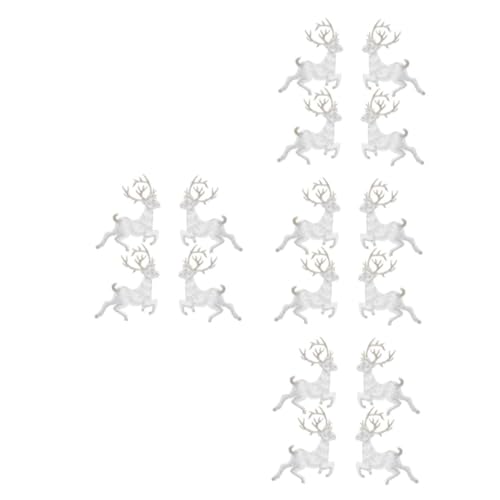DIYEAH 4 Sätze Hirsch Stoffaufkleber Weihnachtsdekor Siegel Weihnachtshirsch Applikationen Weihnachtsaufnäher Hirsch Weihnachtsstickerei Applikation Cartoon Rentier Applikation 4 Stück * 4 von DIYEAH